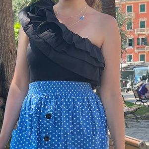 Zara one shoulder ruffle top